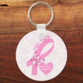 Pink Ribbon Borstkanker Sleutelhanger (Voorkant)