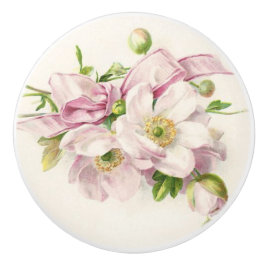 Pink Ribbon Bouquet Keramische Knop