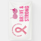 Pink Ribbon Breast Awareness Brave and strong Spandoek (Verticaal)