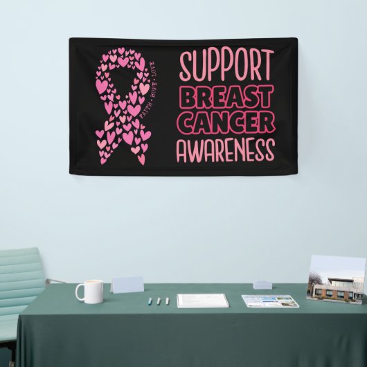 Pink Ribbon Breast Awareness Brave and strong Spandoek (Beurs)