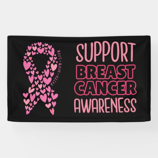 Pink Ribbon Breast Awareness Brave and strong Spandoek (Horizontaal)