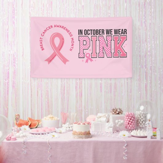 Pink Ribbon Breast Awareness Brave and strong Spandoek (Feest)