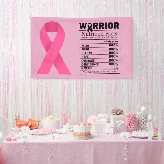 Pink Ribbon Breast Awareness Brave and strong Spandoek (Feest)