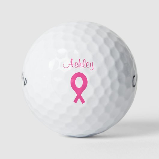 Pink Ribbon Breast Cancer 4Ashley Golfballen (Voorkant)
