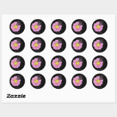 Pink Ribbon Breast Cancer Awareness Daisy Ronde Sticker (Vel)