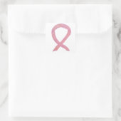 Pink Ribbon Breast Cancer Awareness Decline Sticke Vierkante Sticker (Tas)