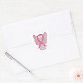 Pink Ribbon Breast Cancer Awareness Decline Sticke Vierkante Sticker (Envelop)