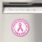 Pink Ribbon Breast Cancer Awareness Design Magneet (Insitu (Vaatwasser))
