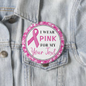 Pink Ribbon Breast Cancer Awareness Design Ronde Button 4,0 Cm (In situ)