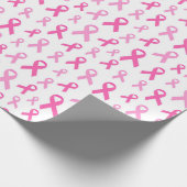Pink Ribbon Breast Cancer Awareness Pattern Cadeaupapier (Hoek)
