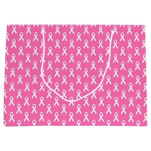 Pink Ribbon Breast Cancer Awareness Pattern Groot Cadeauzakje (Voorkant)