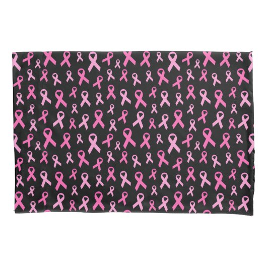 Pink Ribbon Breast Cancer Awareness Pattern Kussensloop (Voorkant)