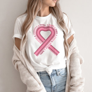 Pink Ribbon Breast Cancer Awareness Retro T-shirt