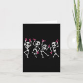 Pink Ribbon Breast Cancer Awareness Skeleton Women Kaart (Voorkant)