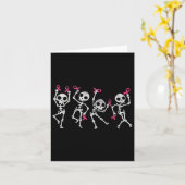 Pink Ribbon Breast Cancer Awareness Skeleton Women Kaart (Gele Bloem)