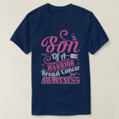 pink ribbon breast cancer awareness Son of warrior T-shirt (Design voorkant)