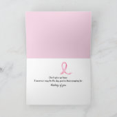 Pink Ribbon Breast Cancer Awareness Text Kaart (Binnen)