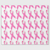 Pink Ribbon Breast Cancer Bewustheid Cadeaupapier (Vlak)