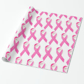 Pink Ribbon Breast Cancer Bewustheid Cadeaupapier (Uitgerold)