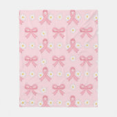 Pink Ribbon Breast Cancer Bewustheid Fleece Deken (Voorkant)