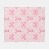 Pink Ribbon Breast Cancer Bewustheid Fleece Deken (Voorkant (Horizontaal))