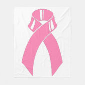 Pink Ribbon Breast Cancer Bewustheid Fleece Deken (Voorkant)