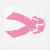 Pink Ribbon Breast Cancer Bewustheid Fleece Deken (Voorkant (Horizontaal))