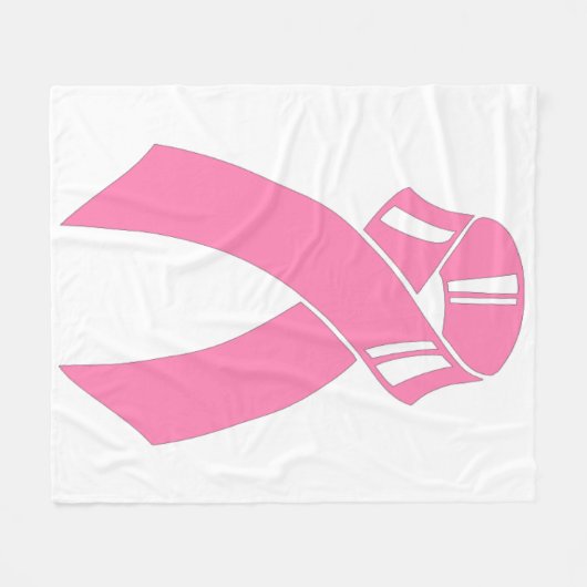 Pink Ribbon Breast Cancer Bewustheid Fleece Deken (Voorkant (Horizontaal))