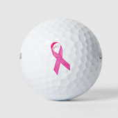 Pink Ribbon Breast Cancer Bewustheid Golfballen (Voorkant)