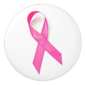 Pink Ribbon Breast Cancer Bewustheid Keramische Knop (Voorkant)