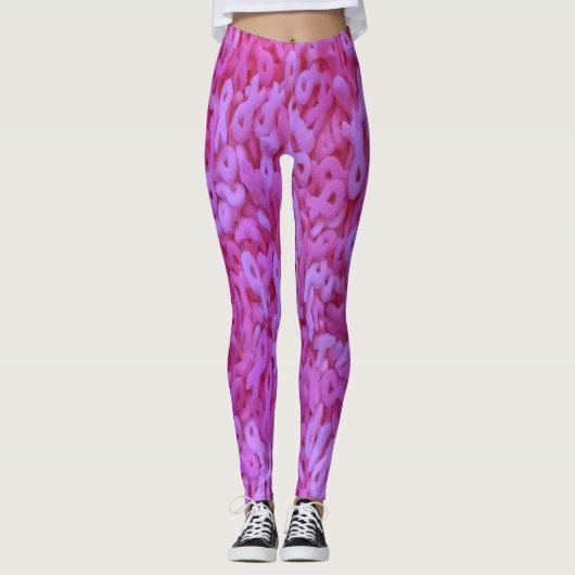 Pink Ribbon Breast Cancer Bewustheid Leggings (Voorkant)