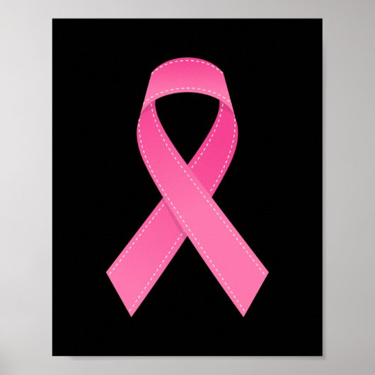 Pink Ribbon Breast Cancer Bewustheid Overleving Poster (Voorkant)