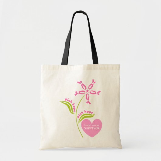 Pink Ribbon Breast Cancer Bewustheid Overleving Tote Bag (Voorkant)