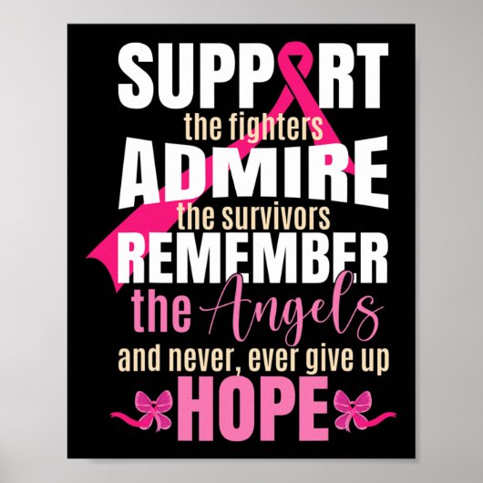 Pink Ribbon Breast Cancer Bewustheid Poster (Voorkant)