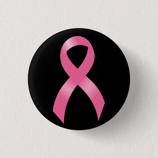 Pink Ribbon Breast Cancer Bewustheid Ronde Button 3,2 Cm (Voorkant)