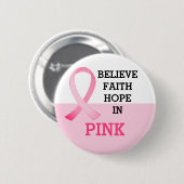 Pink Ribbon Breast Cancer Bewustheid Ronde Button 5,7 Cm (Voorkant /achterkant)