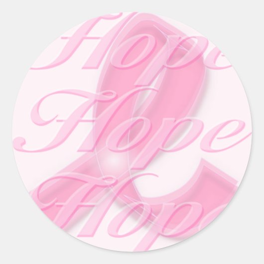 Pink Ribbon Breast Cancer Bewustheid Ronde Sticker (Voorkant)