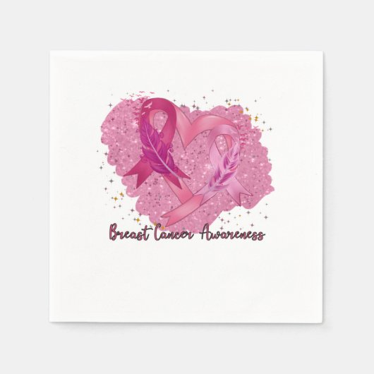 Pink Ribbon Breast Cancer Bewustheid Servet (Voorkant)