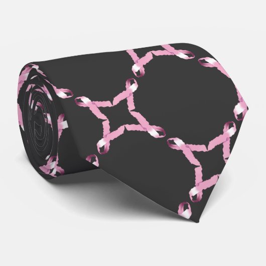 Pink Ribbon Breast Cancer Bewustheid Stropdas (Opgerold)