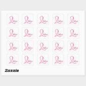 Pink Ribbon Breast Cancer Bewustheid Vierkante Sticker (Vel)