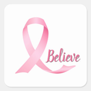 Pink Ribbon Breast Cancer Bewustheid Vierkante Sticker