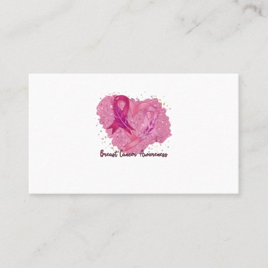 Pink Ribbon Breast Cancer Bewustheid Visitekaartje (Voorkant)
