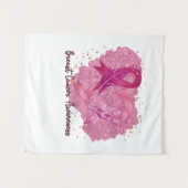 Pink Ribbon Breast Cancer Bewustheid Wandkleed (Voorkant (horizontaal))