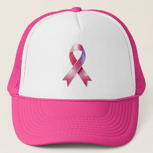 Pink Ribbon Breast Cancer Cap. Trucker Pet (Voorkant)