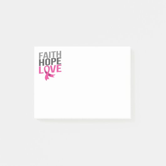 Pink Ribbon Breast Cancer Faith Awareness Hope Post-it® Notes (Voorkant)