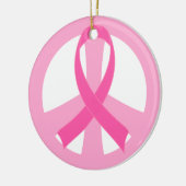 Pink Ribbon Breast Cancer Peace Sign Gift Keramisch Ornament (Links)