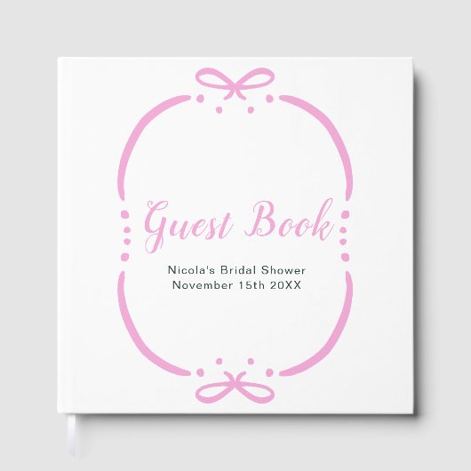 Pink Ribbon Bridal Shower Gastenboek (Voorkant)