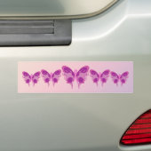 PINK RIBBON BUTTERFLY BUMPERSTICKER (Op auto)