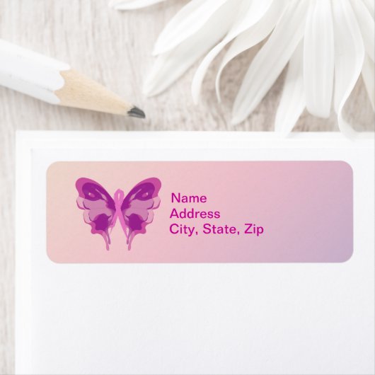 PINK RIBBON BUTTERFLY ETIKET (Insitu)