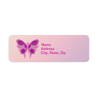 PINK RIBBON BUTTERFLY ETIKET
